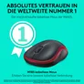 Logitech M185 Kabellose Maus Rot