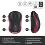 Logitech M185 Kabellose Maus Rot