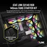 Corsair iCUE LINK QX140 RGB Starter Kit, schwarz, LED-Steuerung, 140mm, 2er-Pack