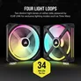 Corsair iCUE LINK QX140 RGB Starter Kit, schwarz, LED-Steuerung, 140mm, 2er-Pack