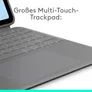 Logitech Combo Touch Tastatur-Case Grau, US-Layout für iPad Air 13" M2 2024, M3 2025