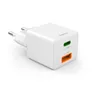 Hama 201991 Schnellladegerät, 1x USB-C PD, 1x USB-A QC, Mini-Ladegerät, 20 W, Weiß