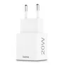 Hama 201991 Schnellladegerät, 1x USB-C PD, 1x USB-A QC, Mini-Ladegerät, 20 W, Weiß