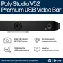 HP | Poly Studio V52 USB-Videobar (WiFi/BT 5.0) Kleine bis Mittelgroße Meetingräume
