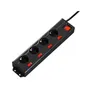 Hama 00137257 Steckdosenleiste 4+1, 4-fach, einzeln schaltbar, Schwarz