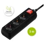 Hama 00108816 Steckdosenleiste, 3-fach, mit Schalter, 3 m, Schwarz