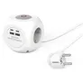 Hama 00223195 Steckdosenwürfel, 3-fach, USB-C/A, 17 W, mit Schalter, 1,4 m, Weiß