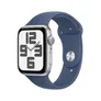 Apple Watch SE GPS 44mm Alu Silber Sportarmband Denim - S/M