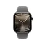 Apple Watch Series 10 LTE 42mm Natural Titangehäuse mit Stone Grey Sportarmband - M/L