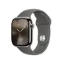 Apple Watch Series 10 LTE 42mm Natural Titangehäuse mit Stone Grey Sportarmband - S/M