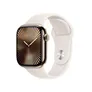 Apple Watch Series 10 LTE 42mm Gold Titangehäuse mit Starlight Sportarmband - S/M