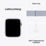 Apple Watch SE GPS + Cellular 44mm Alu Silber Sport Loop Armband Blaue Wolke