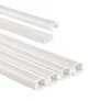 Hama 00220980 Kabelkanal, 4 Stück, selbstklebend, halbrund, 100 x 1,1 x 1 cm, PVC, Weiß