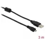 DeLOCK USB 2.0 Kabel 3m USB-A zu microUSB-B St./St. schwarz