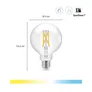 WiZ 60W E27 Globeform Filament Clear (TW) Einzelpack