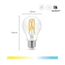 WiZ 60W E27 Standardform Filament Clear (TW) Doppelpack