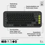 Logitech POP Icon Keys Grafit - Kabellose Multi-Device-Tastatur, Anpassbare Tasten mit der Logi Options+ App