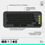 Logitech POP Icon Combo Grafit - Bluetooth®-Tastatur-Maus-Set, Multi-Device, 15 anpassbare Tasten mit der Logi Options+ App