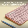 Logitech Pebble Keys 2 K380S Rosa - Minimalistische kabellose Tastatur