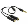 Delock Kabel Audio Splitter Klinkenstecker 3,5 mm 3 Pin  2 x Klinkenbuchse 3,5 mm