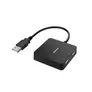 Hama 00300081 USB-Hub, 4 Ports, USB 2.0, 480 Mbit/s, Schwarz
