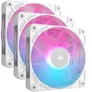Corsair iCUE LINK RX120 RGB Starter Kit, weiß, LED-Steuerung, 120mm, 3er-Pack