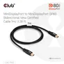 Club 3D MiniDP 2.1 zu MiniDP 80 Bidirectionel Vesa zertifiziert St./St. 1m schwarz