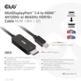 Club 3D MiniDP 2.1 zu HDMI 4K120Hz oder 8K60Hz HDR10+ St./St. 1,8m schwarz