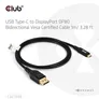 Club 3D USB Typ-C auf DP80 bidirektionales VESA zertifiziertes Kabel St./ St. 1m schwarz