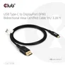 Club 3D USB Typ-C auf DP40 bidirektionales VESA zertifiziertes Kabel St./ St. 2m schwarz