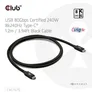 Club 3D Typ-C zu Typ-C Kabel 80Gbps Zertifiziertes 240W 8K240Hz 1.2m schwarz