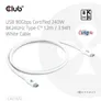 Club 3D Typ-C zu Typ-C Kabel 80Gbps Zertifiziertes 240W 8K240Hz 1.2m weiß