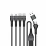4smarts USB-C/A Multi-Ladekabel 4in2 1,2m, schwarz