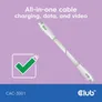 Club 3D USB Typ-C zu Typ-C Kabel 20 Gbps 240W 4K60Hz 2m weiß