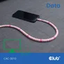 Club 3D USB Typ-C zu Typ-C Perlen Kabel 60W 2m pink