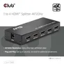 Club 3D HDMI 4 auf 1 Umschalter 4K120Hz Umschalter schwarz