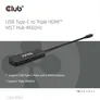 Club 3D USB Typ-C MST Hub auf Triple HDMI 4K60Hz