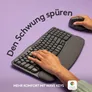 Logitech Wave Keys Grafit Kabellose Tastatur, Bluetooth, ergonomisch, Logi Bolt Empfänger, Unterstützt Logi Option+