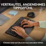 Logitech Wave Keys Grafit Kabellose Tastatur, Bluetooth, ergonomisch, Logi Bolt Empfänger, Unterstützt Logi Option+