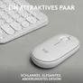 Logitech Pebble 2 Combo Weiß - Schlanke Multi-Device Bluetooth®-Tastatur und -Maus mit anpassbaren Tasten