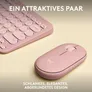 Logitech Pebble 2 Combo Rosa - Schlanke Multi-Device Bluetooth®-Tastatur und -Maus mit anpassbaren Tasten