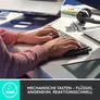 MX Mechanical Mini Grafit, Linear-Switches (Leise), DE-Layout (Qwertz), Logi Bolt Adapter, Bluetooth, USB-C, Unterstützt von Logi Options+