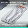 Logitech POP Icon Keys Weiß - Kabellose Multi-Device-Tastatur, Anpassbare Tasten mit der Logi Options+ App