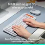 Logitech POP Icon Keys Weiß - Kabellose Multi-Device-Tastatur, Anpassbare Tasten mit der Logi Options+ App