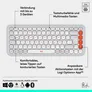 Logitech POP Icon Keys Weiß - Kabellose Multi-Device-Tastatur, Anpassbare Tasten mit der Logi Options+ App
