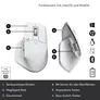Logitech MX Master 3S Pale Grey Performance-Maus, Logi Bolt Adapter, Bluetooth, USB-C, Unterstützt von Logi Options+