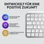 Logitech MX Keys Mini Pale Grey - Kabellose Kompakte Performance Tastatur, Unterstützt Logi Options+