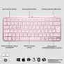 Logitech MX Keys Mini Rosé - Kabellose Kompakte Performance Tastatur, Unterstützt Logi Options+