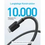 Anker 322 USB-A auf USB-C Kabel 180cm geflochten schwarz