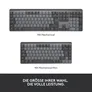 Logitech MX Mechanical Mini Grafit, Taktile-Switches (Leise), DE-Layout (Qwertz), Logi Bolt Adapter, Bluetooth, USB-C, Unterstützt von Logi Options+
